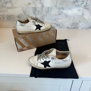 Golden Goose Glitter Superstar Black and White Size 36 Original Box
